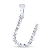 Load image into Gallery viewer, 1/6CT-DIA CN LADIES INITIAL &quot;U&quot; PENDANT
