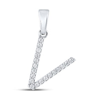 Load image into Gallery viewer, 1/8CT-DIA CN LADIES INITIAL &quot;V&quot; PENDANT
