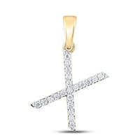 Load image into Gallery viewer, 1/6CT-DIA CN LADIES INITIAL &quot;X&quot; PENDANT
