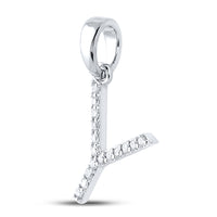 Load image into Gallery viewer, 1/8CT-DIA CN LADIES INITIAL &quot;Y&quot; PENDANT
