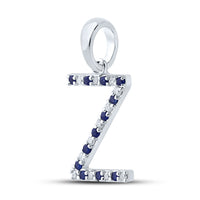 Load image into Gallery viewer, 1/12CT-DIA 1/10CT-BLUE SAPP NATURAL GEM  INITIAL &quot;Z&quot; PENDANT
