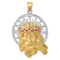 Load image into Gallery viewer, 14k Tri-color Jesus Pendant
