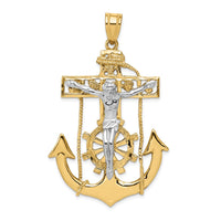 Load image into Gallery viewer, 14k Two-tone Mariner&#39;s Crucifix Pendant
