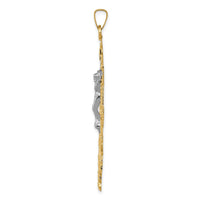 Load image into Gallery viewer, 14k Two-tone Cara Vaca Crucifix Pendant
