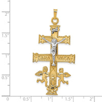 Load image into Gallery viewer, 14k Two-tone Cara Vaca Crucifix Pendant
