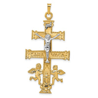 Load image into Gallery viewer, 14k Two-tone Cara Vaca Crucifix Pendant
