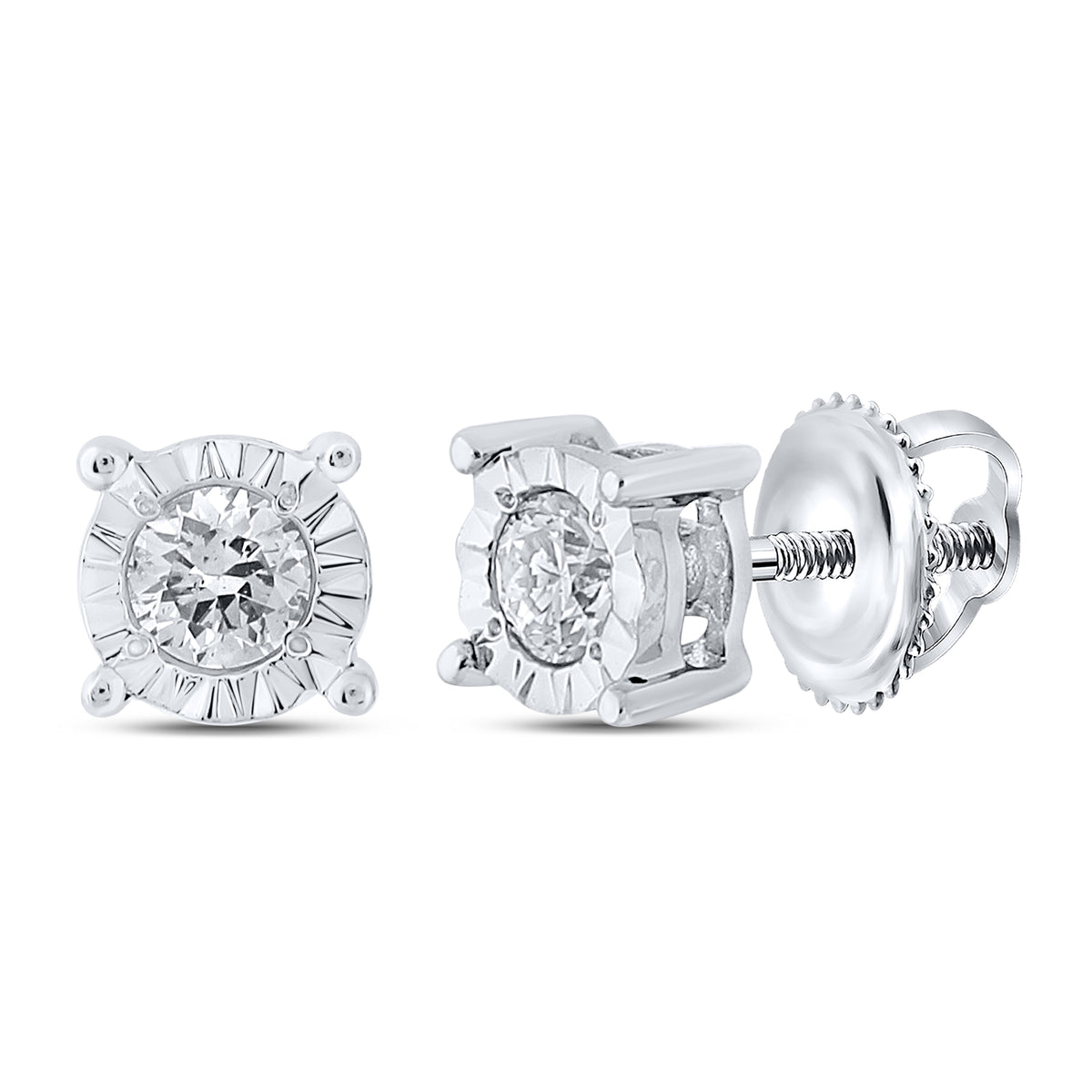 1/8CT-DIA NK ROUND STUD EARRING