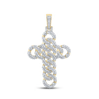 Load image into Gallery viewer, 1 7/8CT-DIA NK CUBAIN CROSS MENS CHARM
