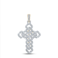 Load image into Gallery viewer, 1 3/4CT-DIA NK CUBAIN CROSS MENS CHARM
