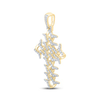 Load image into Gallery viewer, 1 1/2CT-DIA NK SPIKE CUBAIN CROSS MENS CHARM
