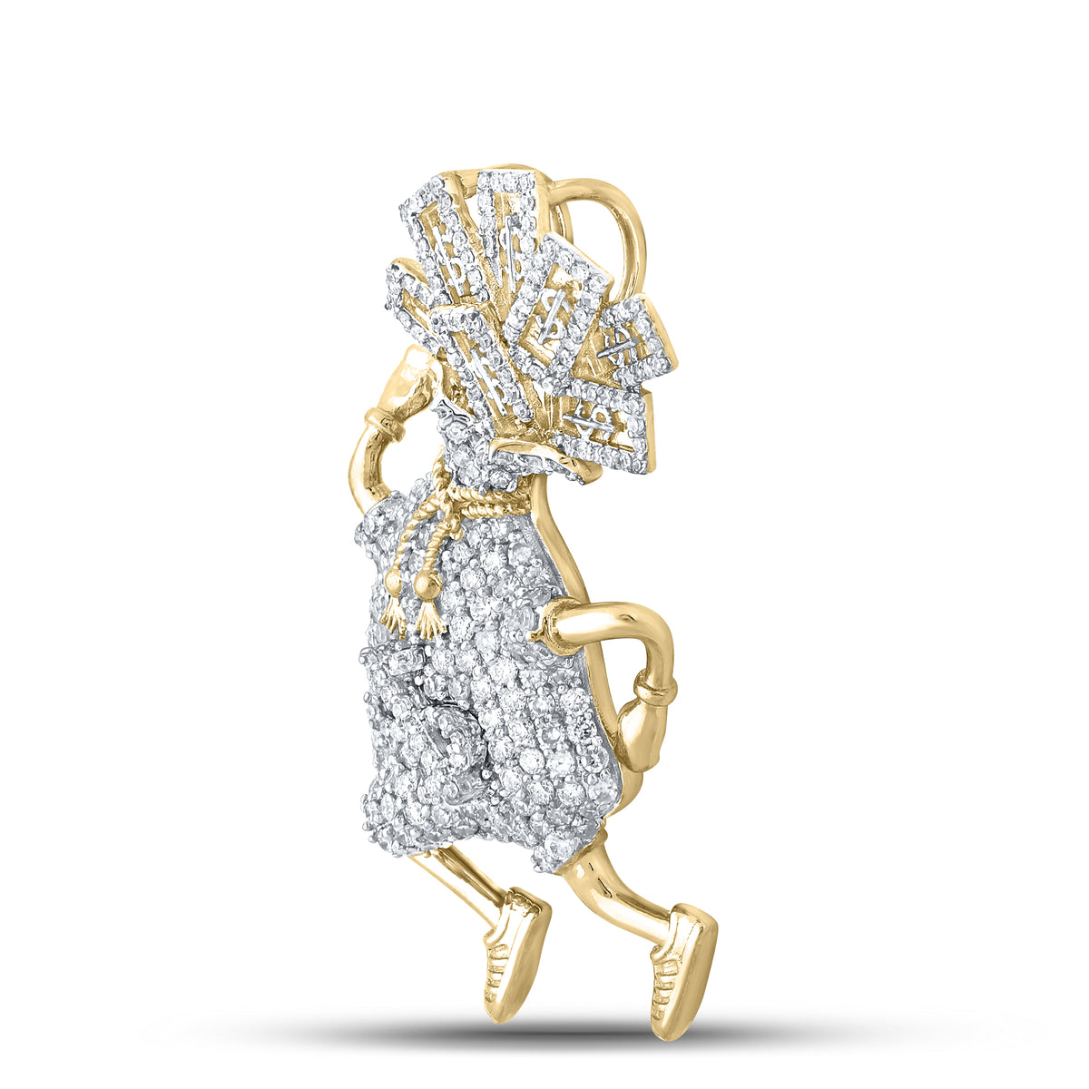 1 5/8CT-DIA NK DOLLAR MONEY BAG MENS CHARM
