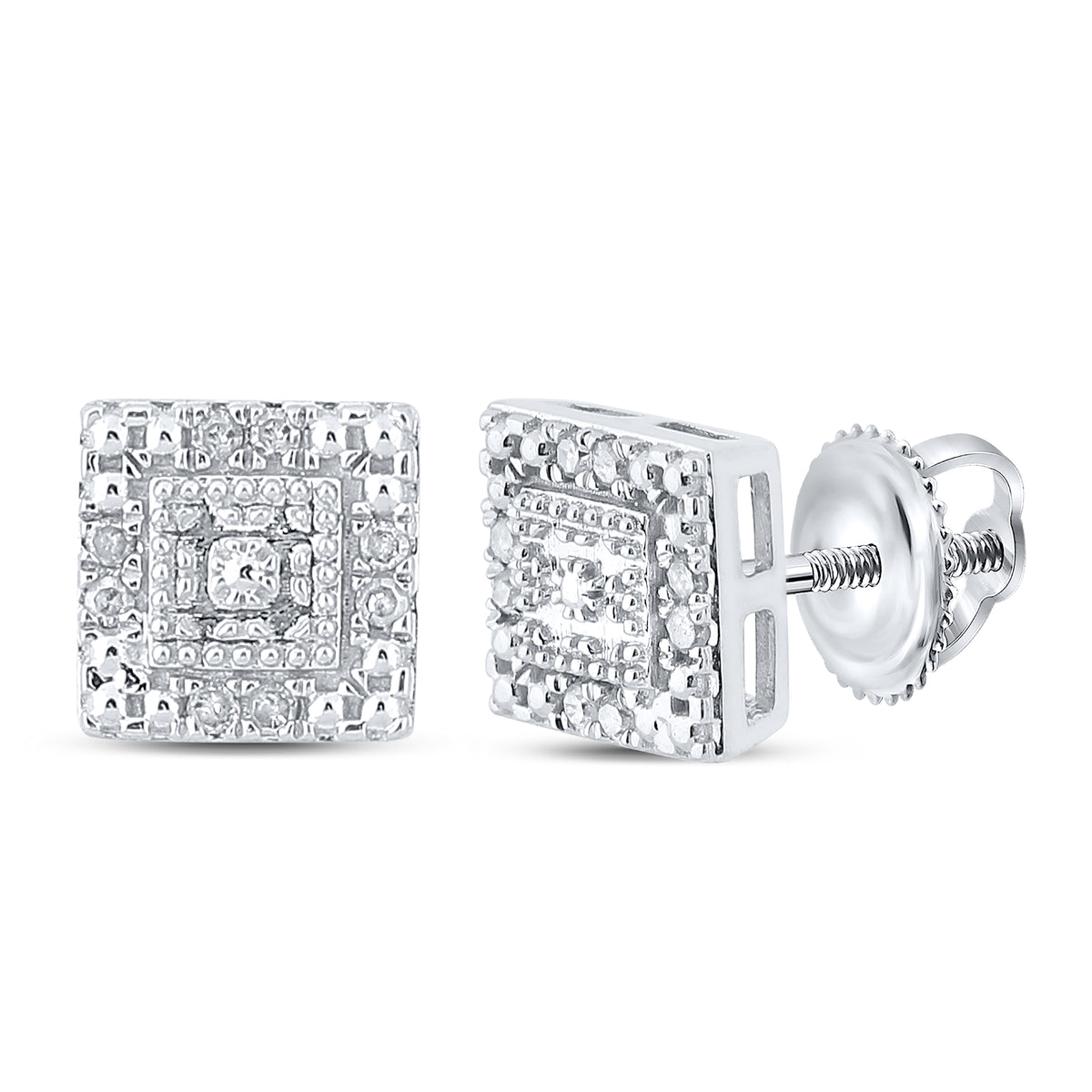 1/8CT-DIA P3 GIFT SQUARE EARRING