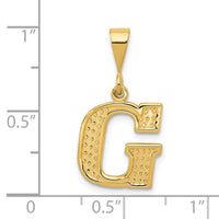 Load image into Gallery viewer, 14k Textured Initial G Charm
