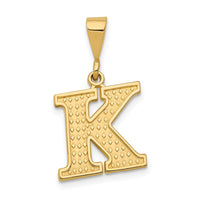 Load image into Gallery viewer, 14k Textured Initial K Charm
