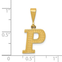 Load image into Gallery viewer, 14k Textured Initial P Charm
