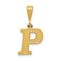 Load image into Gallery viewer, 14k Textured Initial P Charm

