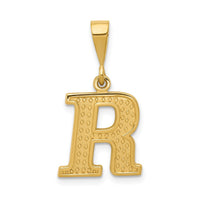 Load image into Gallery viewer, 14k Textured Initial R Charm
