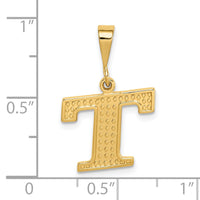 Load image into Gallery viewer, 14k Textured Initial T Charm
