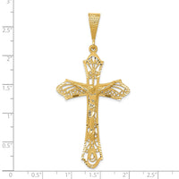Load image into Gallery viewer, 14K Satin Diamond-Cut Crucifix Pendant
