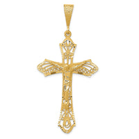Load image into Gallery viewer, 14K Satin Diamond-Cut Crucifix Pendant
