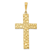 Load image into Gallery viewer, 14k Nugget Style Cross Pendant
