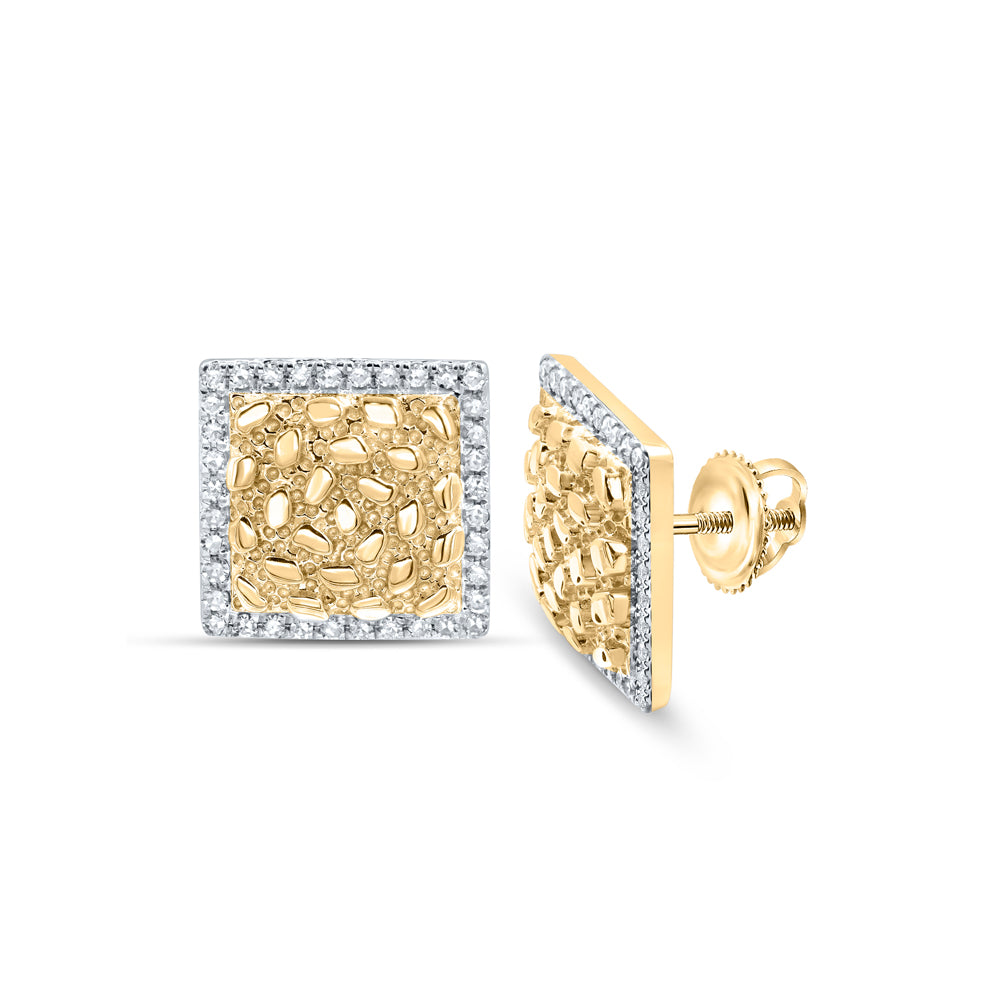 1/3CTW-DIA CN NUGGETS SQUARE EARRING