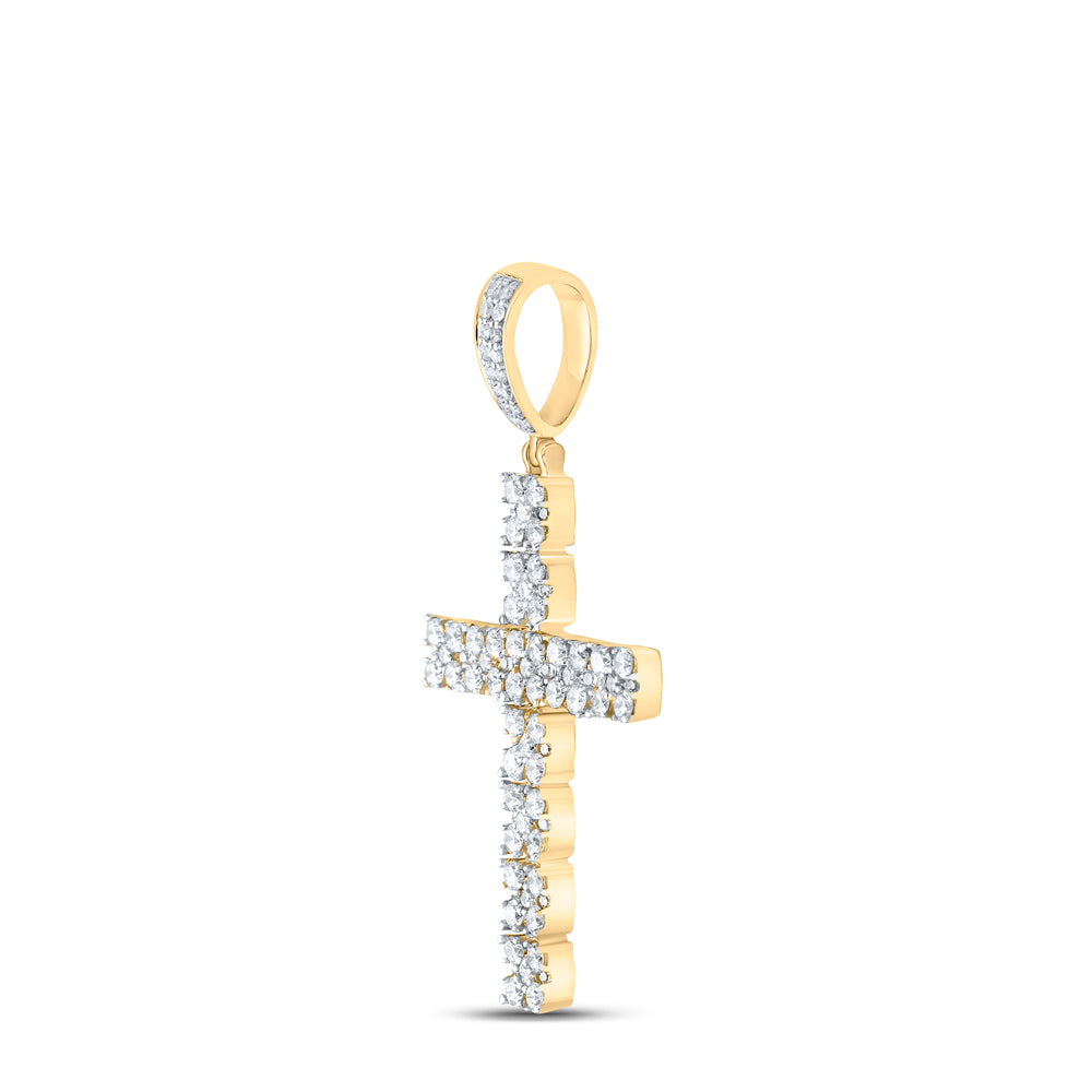 1 1/2CTW-DIA CN CROSS MENS CHARM