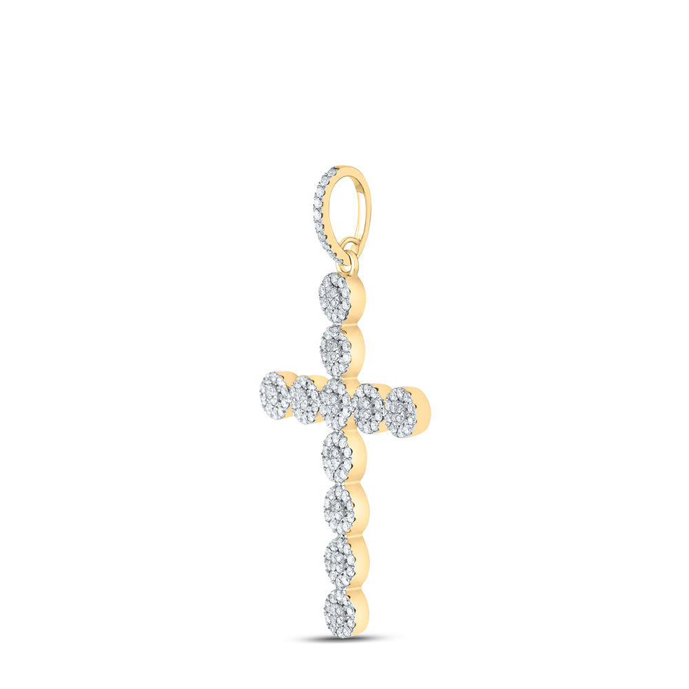 1 1/3CTW-DIA CN CROSS MENS CHARM