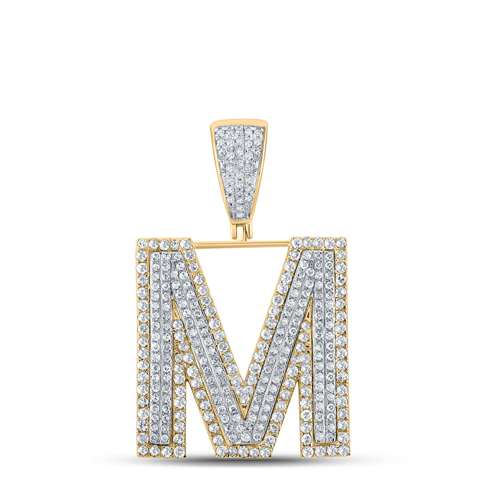 1 1/5CTW-DIA CN INITIAL "M" MENS CHARM