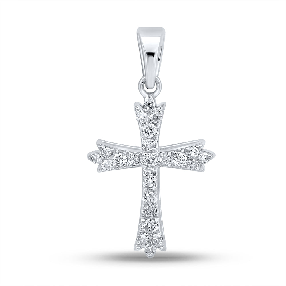 1/4CTW-DIA NK CROSS PENDANT