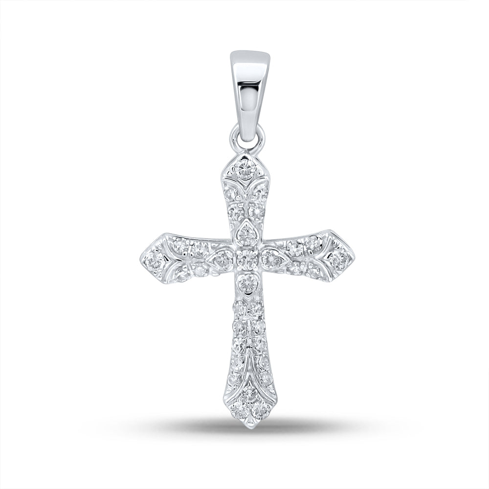 1/3CTW-DIA NK CROSS PENDANT