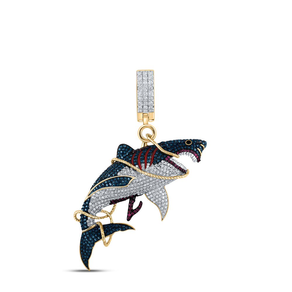 1 1/2CTW-DIA P1P2 SHARK MENS CHARM