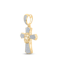 Load image into Gallery viewer, 1/2CTW-DIA P1P2 CROSS MENS CHARM
