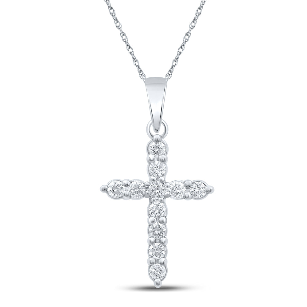 1/4CTW-DIA CN CROSS PENDANT