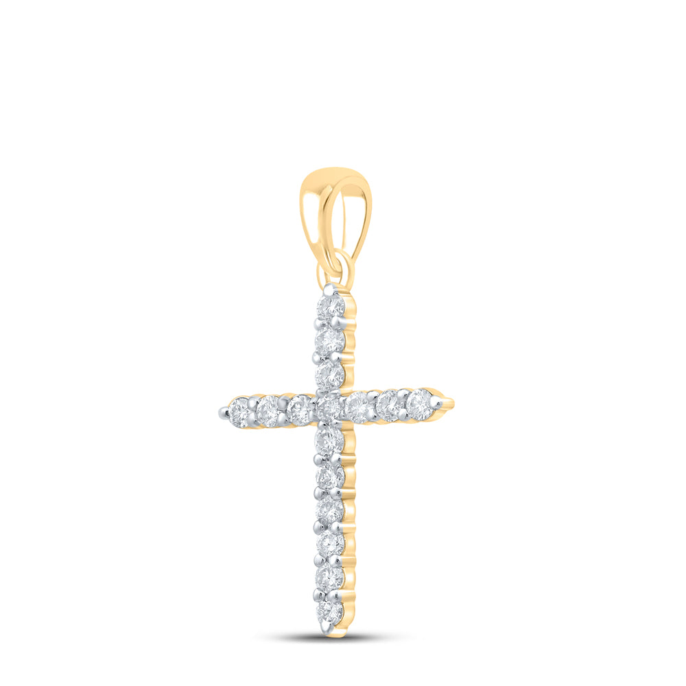 1/4CTW-DIA CN CROSS PENDANT
