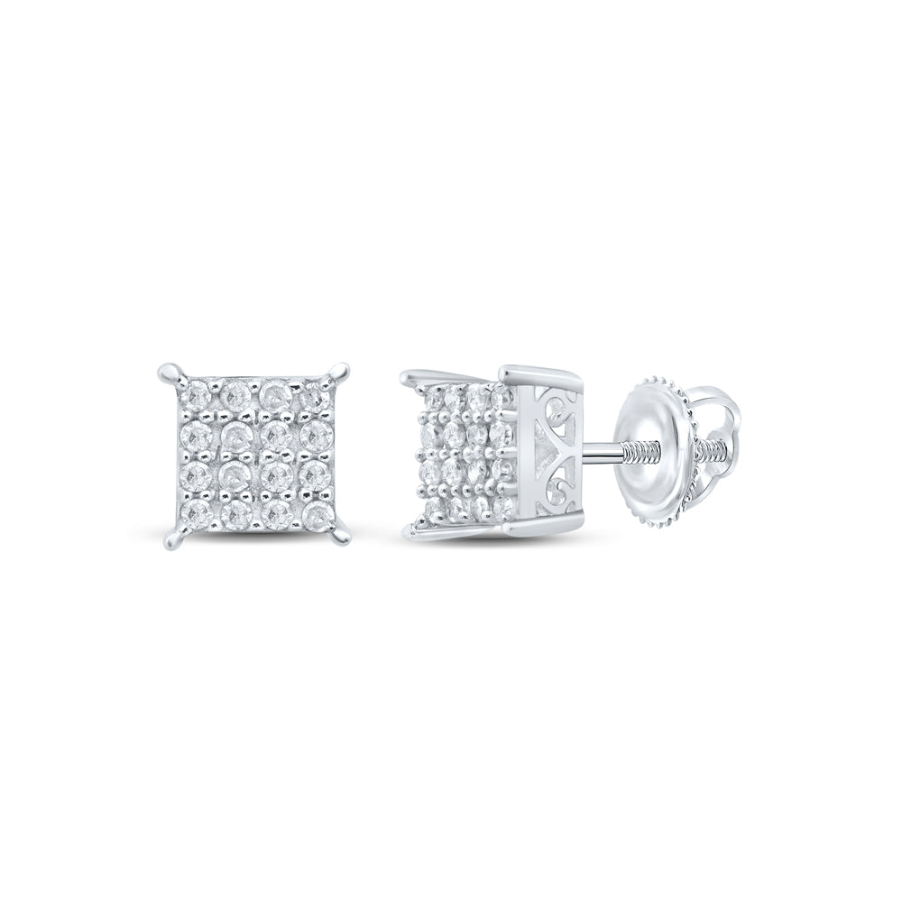 1/10CTW-DIA P1 GIFT SQUARE EARRING