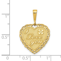 Load image into Gallery viewer, 14k Reversible I LOVE YOU Heart Pendant
