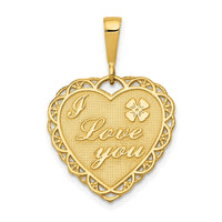 Load image into Gallery viewer, 14k Reversible I LOVE YOU Heart Pendant
