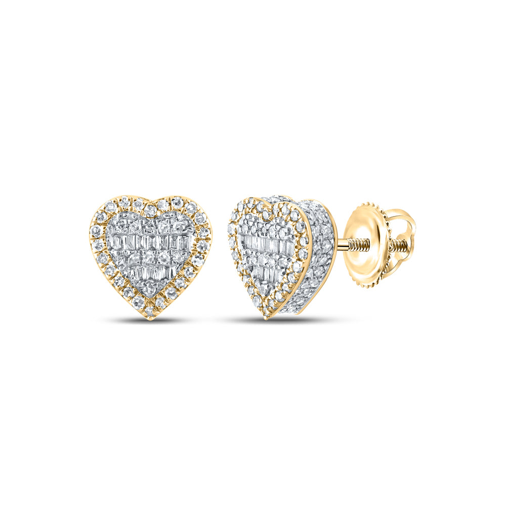 1/2CTW-DIA CN BAGUETTE HEART EARRING
