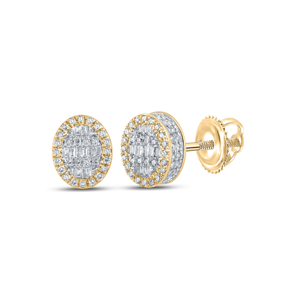 1/2CTW-DIA CN BAGUETTE ROUND SHAPE EARRING