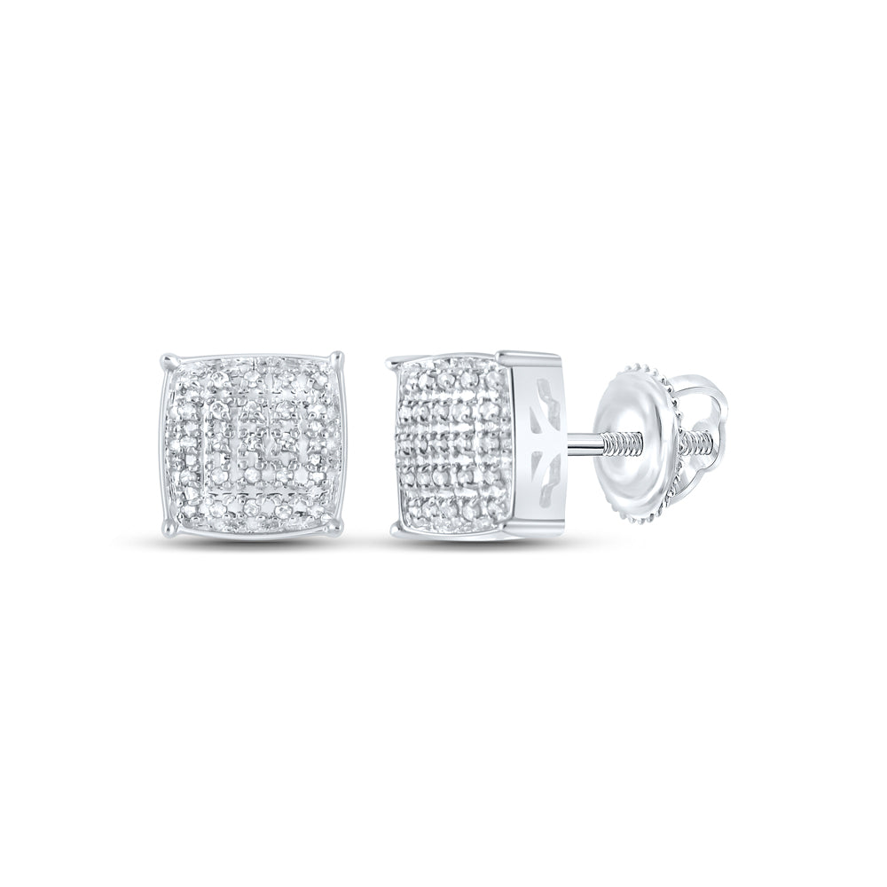 1/8CTW-DIA P3 MENS CUSHION EARRING