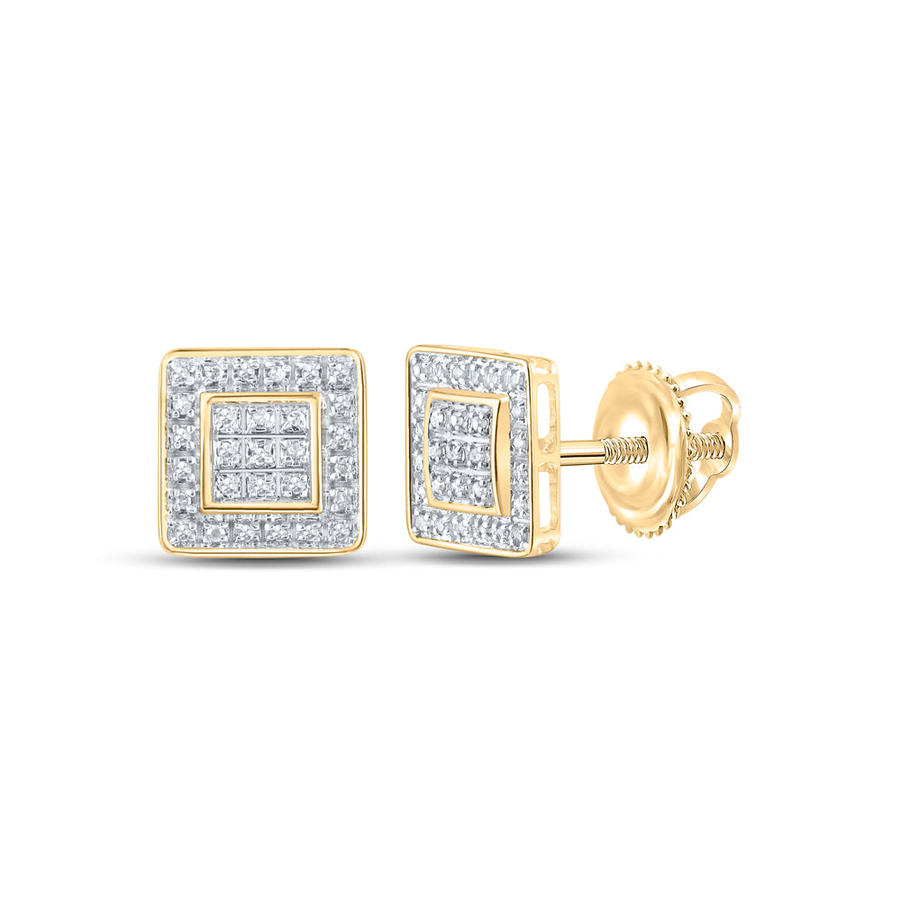 1/6CTW-DIA P3 MENS SQUARE EARRING
