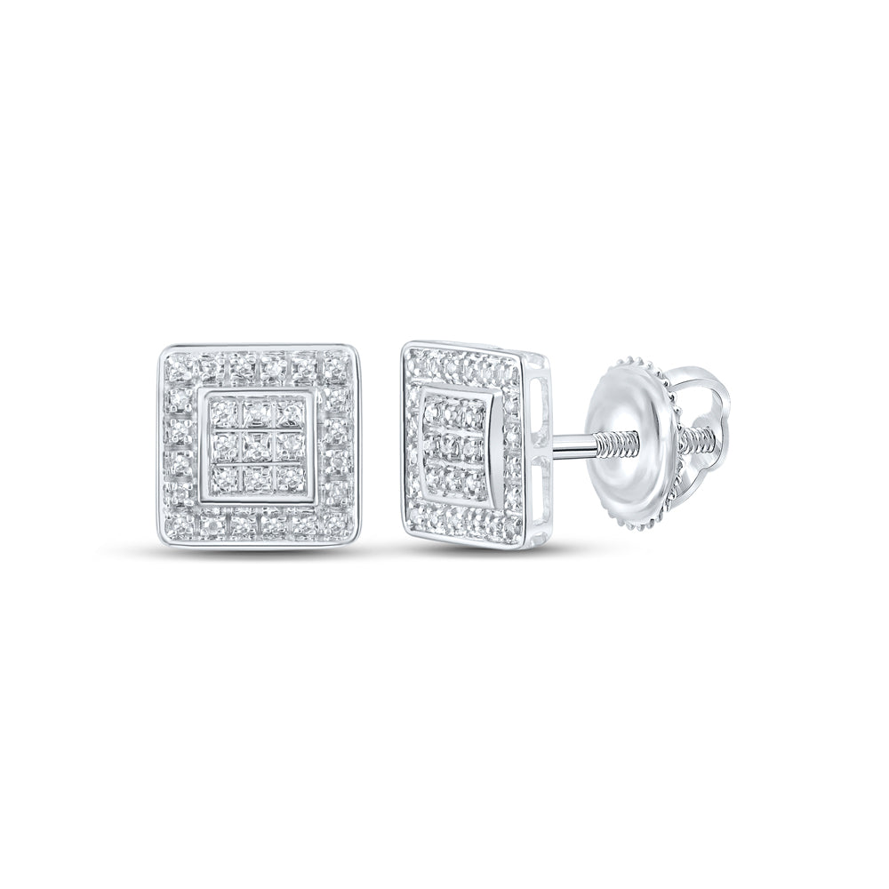1/6CTW-DIA P3 MENS SQUARE EARRING