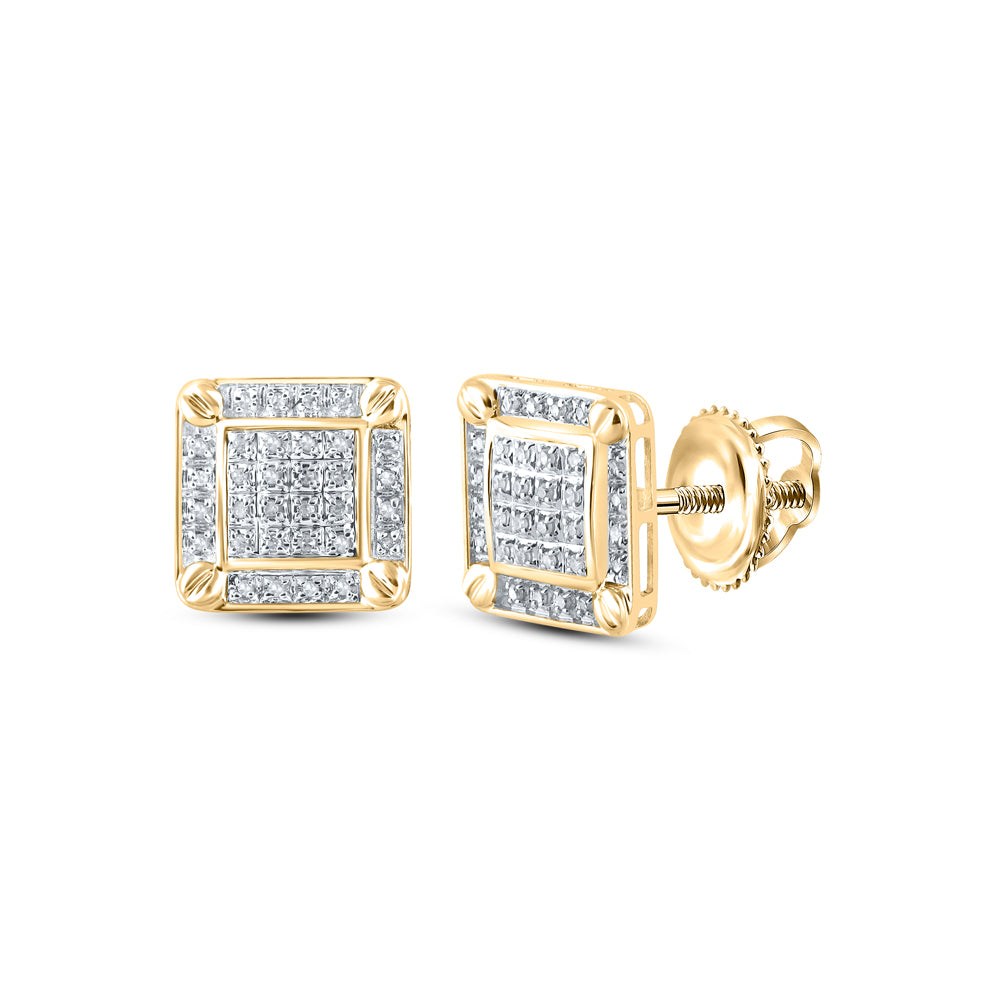 1/5CTW-DIA P3 MENS SQUARE EARRING