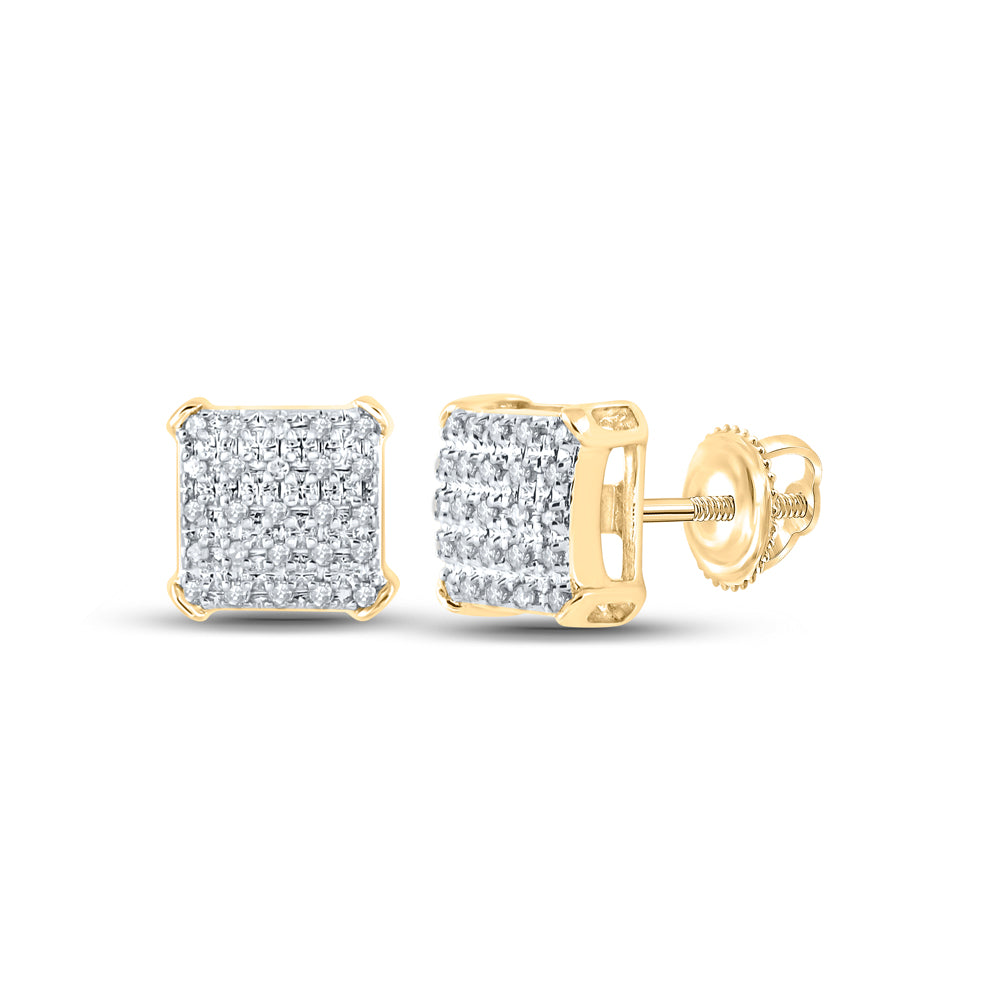 1/8CTW-DIA P3 MENS SQUARE EARRING