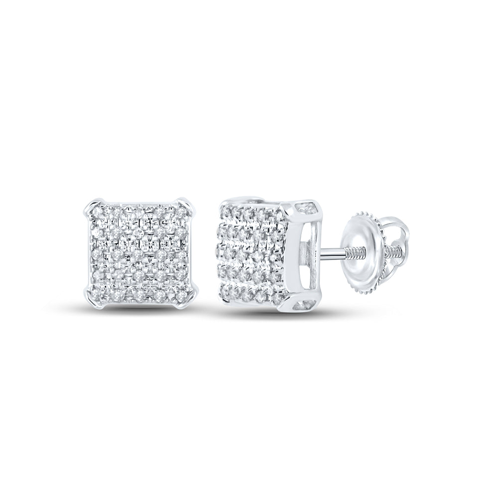 1/8CTW-DIA P3 MENS SQUARE EARRING