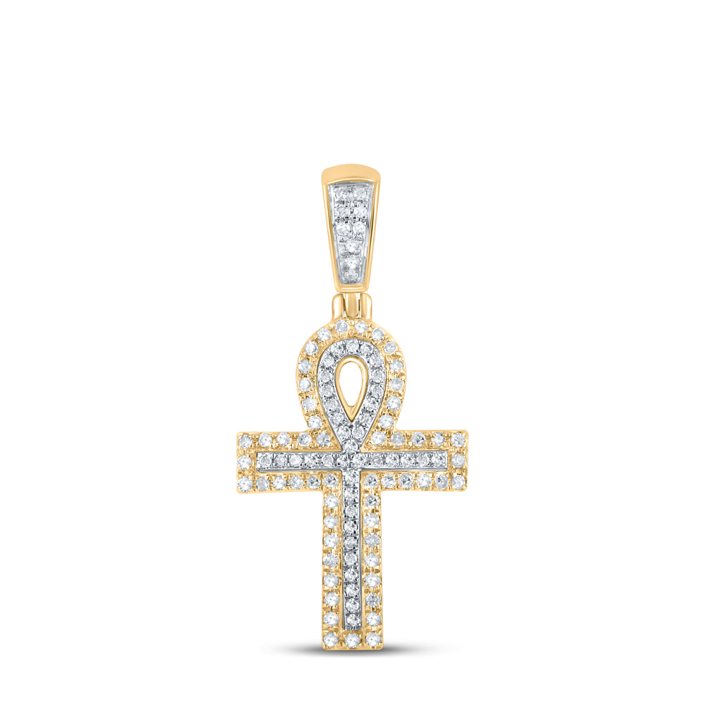 1/4CTW-DIA P1P2 CROSS MENS CHARM
