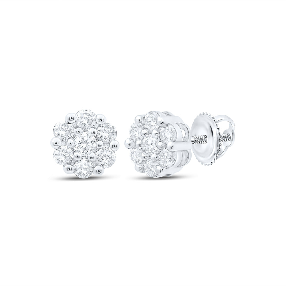 1/2CTW-DIA NK FLOWER EARRING