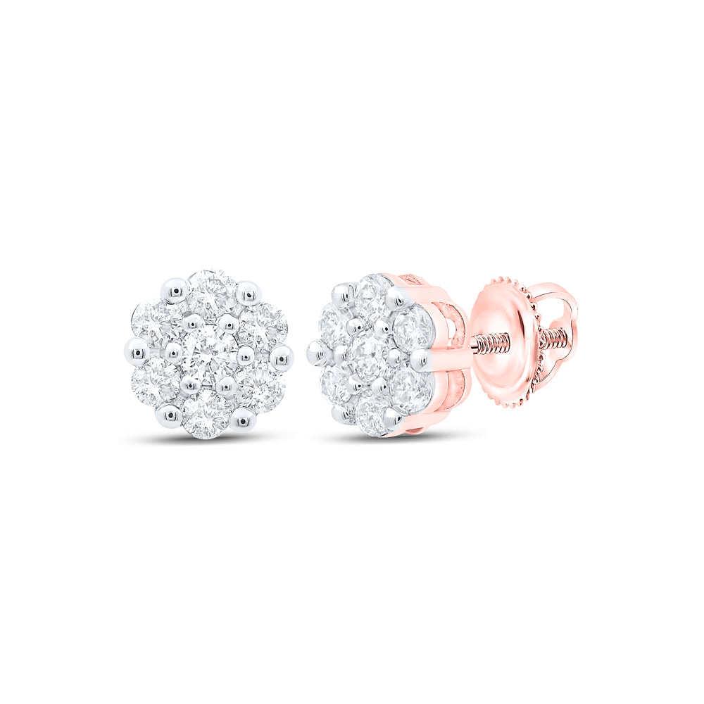 1/2CTW-DIA NK FLOWER EARRING