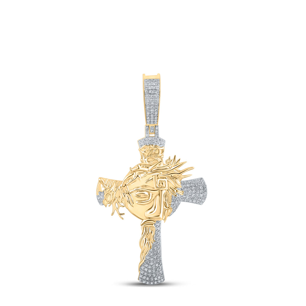 1/2CTW-DIA P1P2 CROSS MENS CHARM